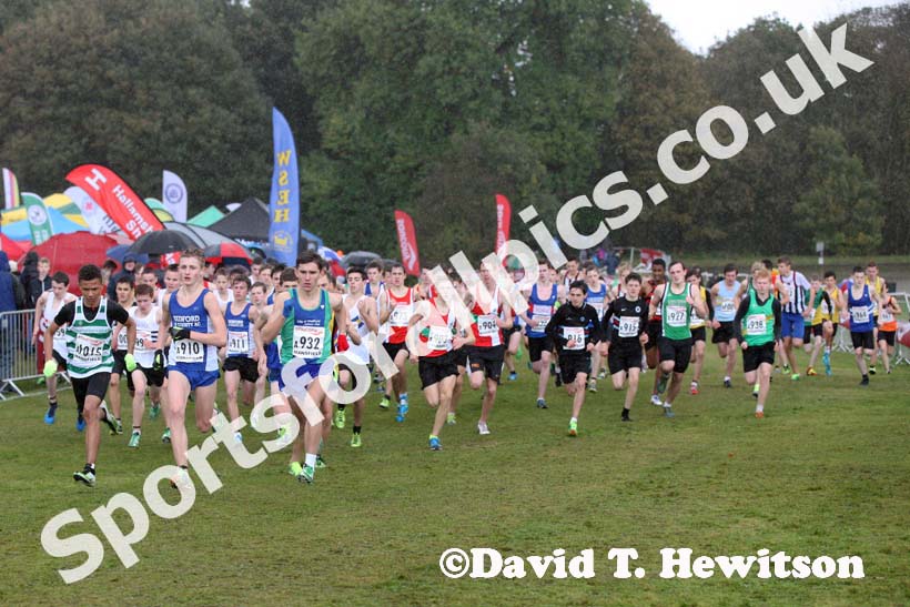 Start of under-15 boys National Cross Country Relays, Berry Hill Park, Mansfield. Photo: David T. Hewitson/Sports for All Pics